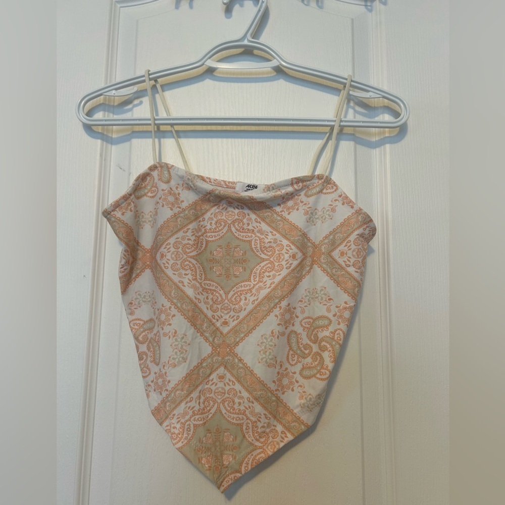 Paisley Bandana Scarf Top NWOT